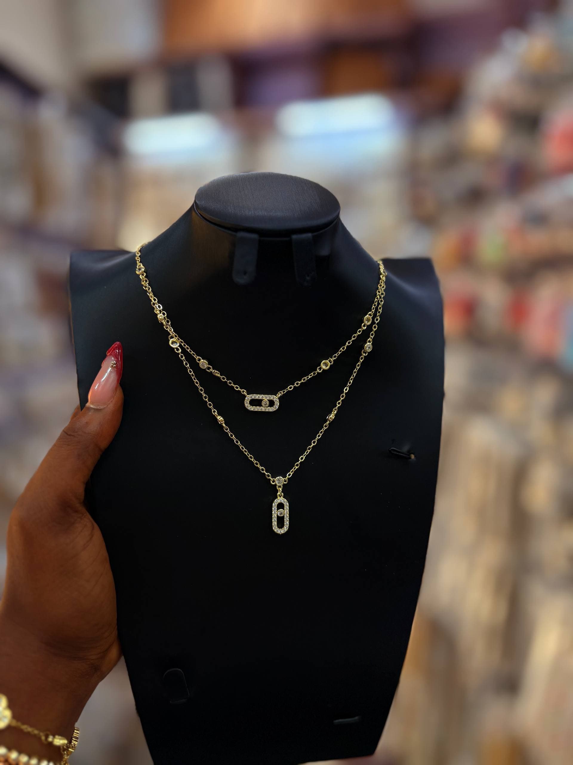 Gold Paperclip Necklace Set